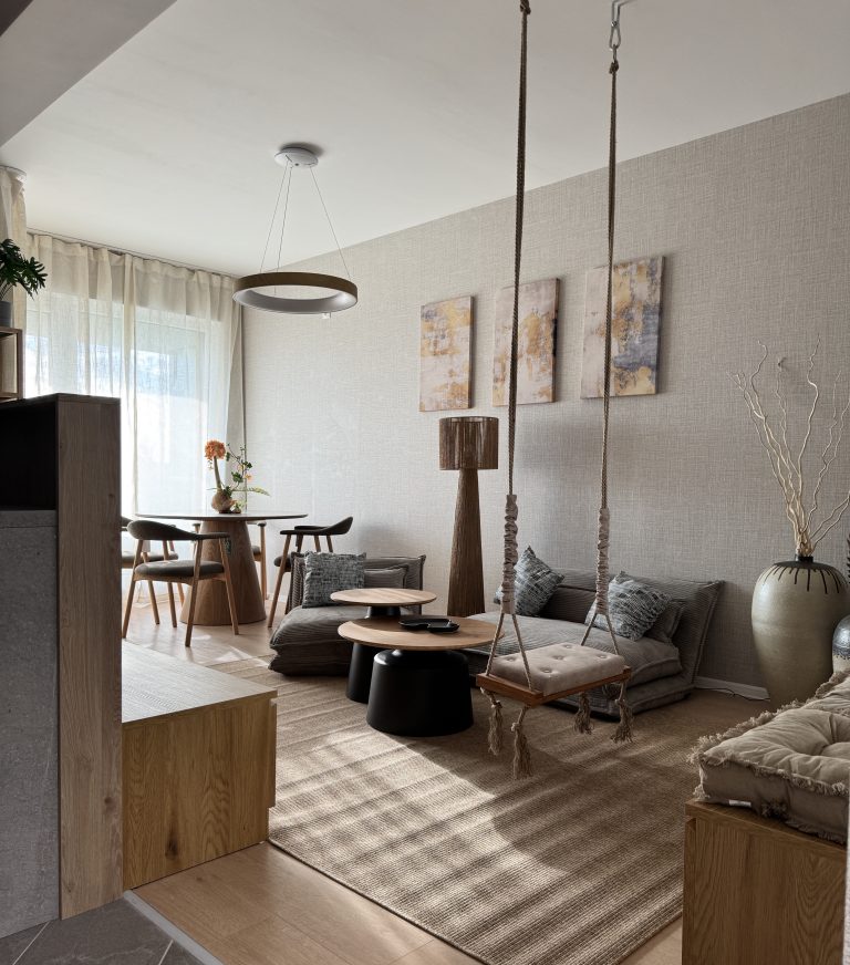 Stilul Japandi: cum arată un apartament de 2 camere amenajat în stil Japandi în Atria Urban Resort